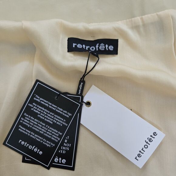 Retrofete Willa Leather Mini Skirt Size M NEW - Picture 7 of 10